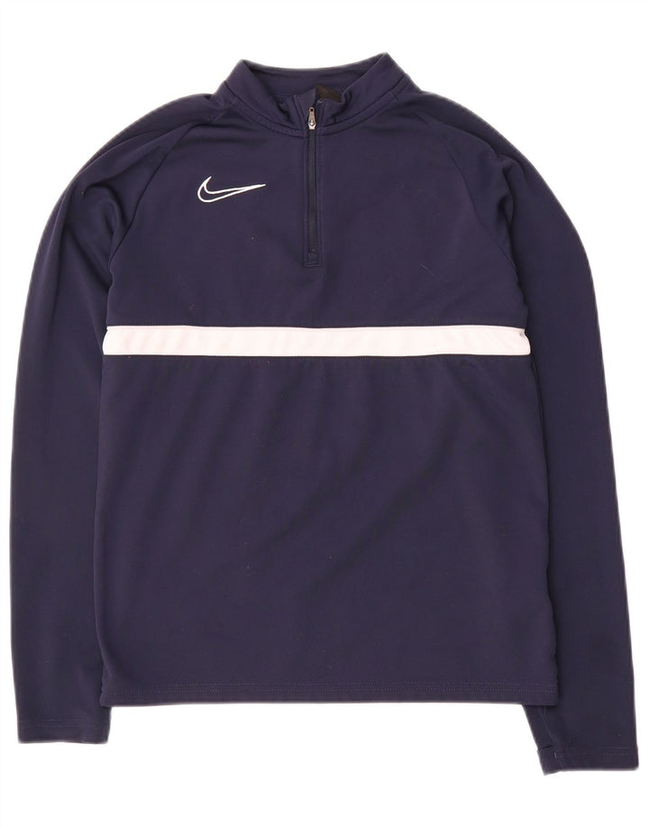 Top della tuta pullover Nike da ragazzo Dri Fit 12-13 anni Large Blu Navy