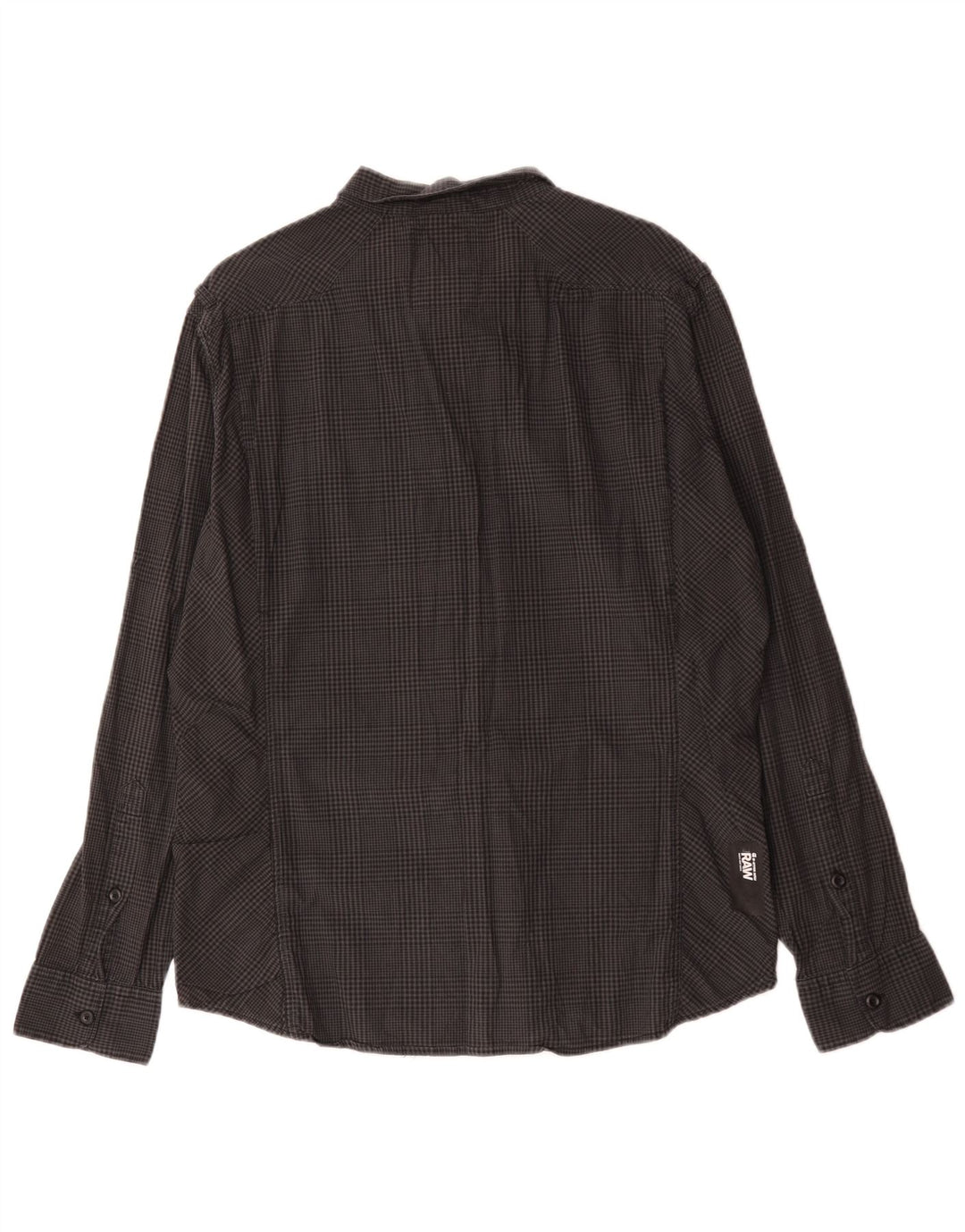 Camicia grafica da uomo G-Star XL in cotone a quadretti grigio