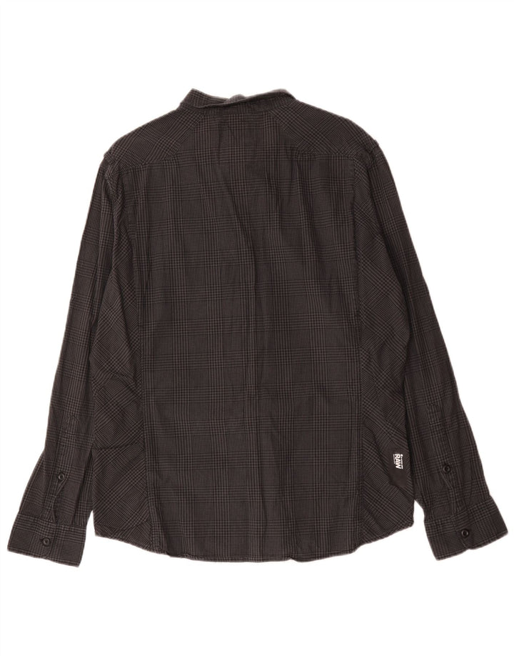 Camicia grafica da uomo G-Star XL in cotone a quadretti grigio