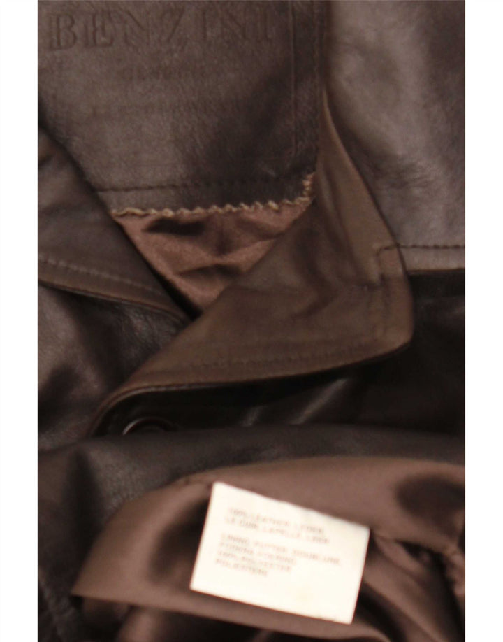 Giacca in pelle vintage da uomo UK 42 XL Marrone