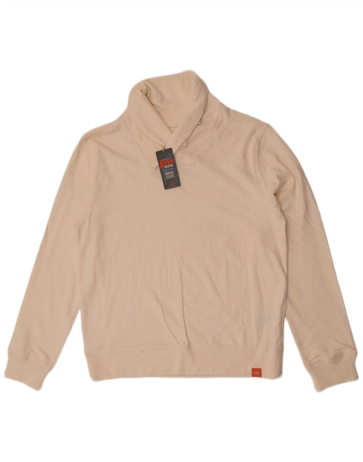 Felpa da uomo Dockers Maglione XL in cotone bianco sporco