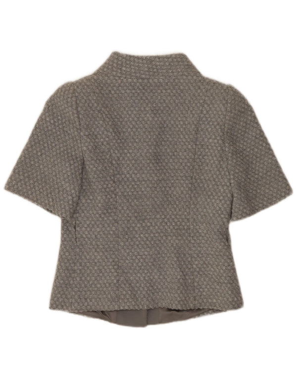 Giacca blazer a maniche corte a 4 bottoni corta da donna BENETTON IT 38 XS Grigio