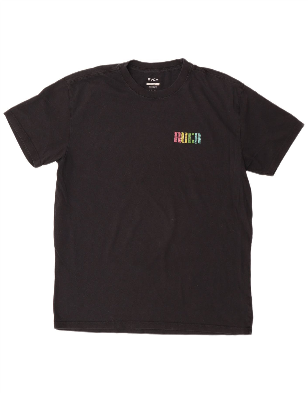 T-shirt grafica da uomo con vestibilità rilassata RVCA, taglia grande, nera