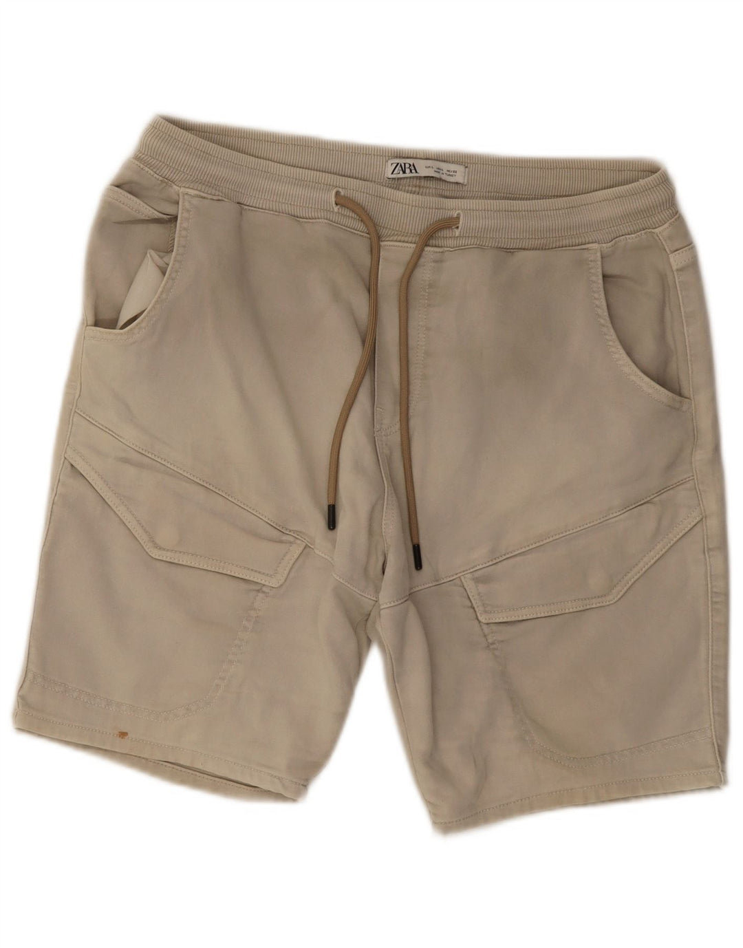 Pantaloncini cargo Zara da uomo grandi W32 in cotone beige