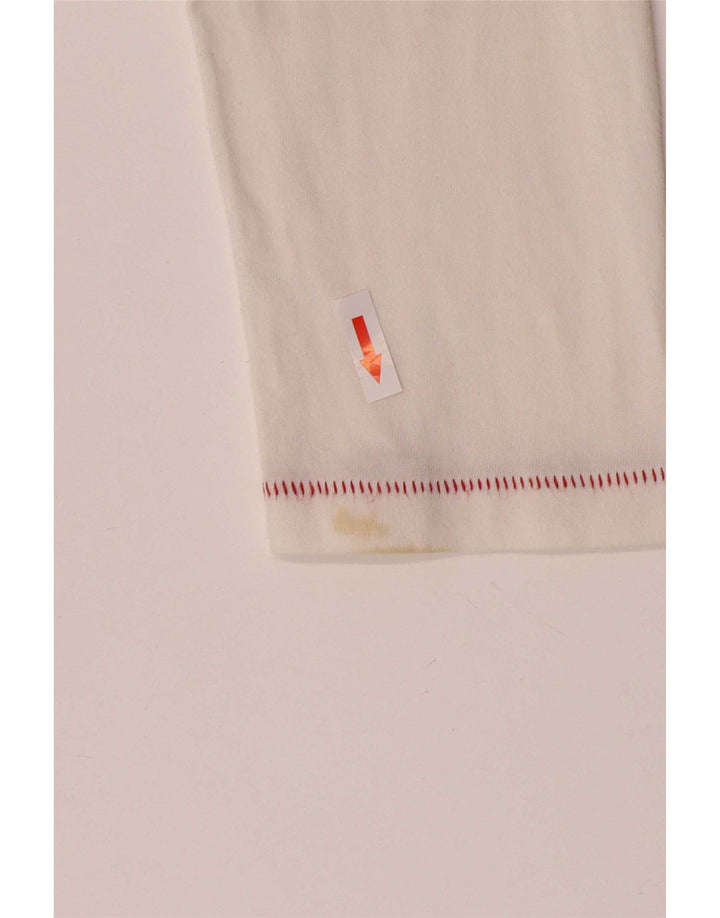 Woolrich Top grafico da uomo a maniche lunghe in cotone bianco grande