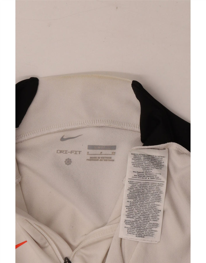 Top della tuta pullover slim da uomo Nike Dri Fit con zip e collo, piccola, bianca