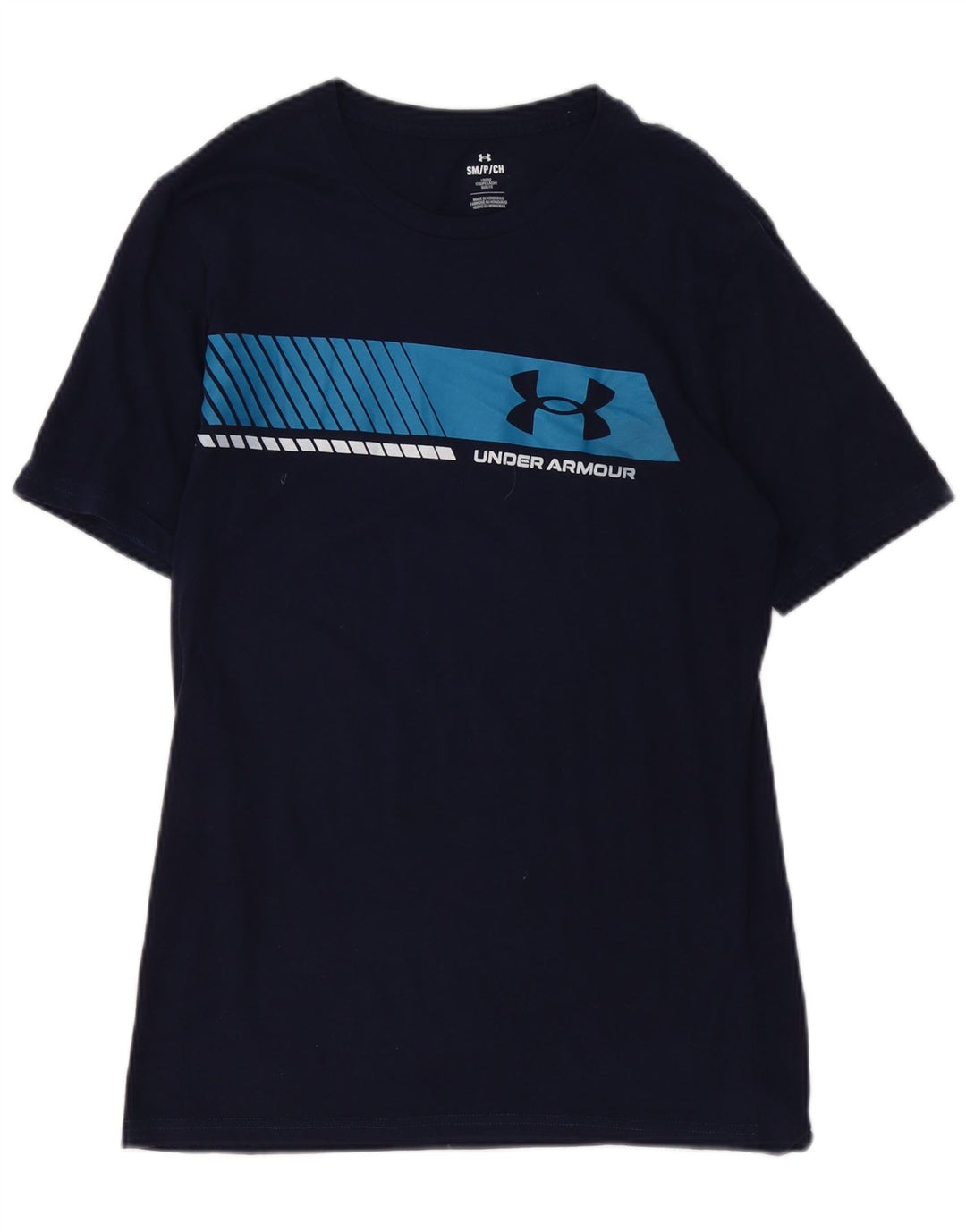 T-shirt grafica da uomo UNDER ARMOUR Top piccola in cotone blu navy