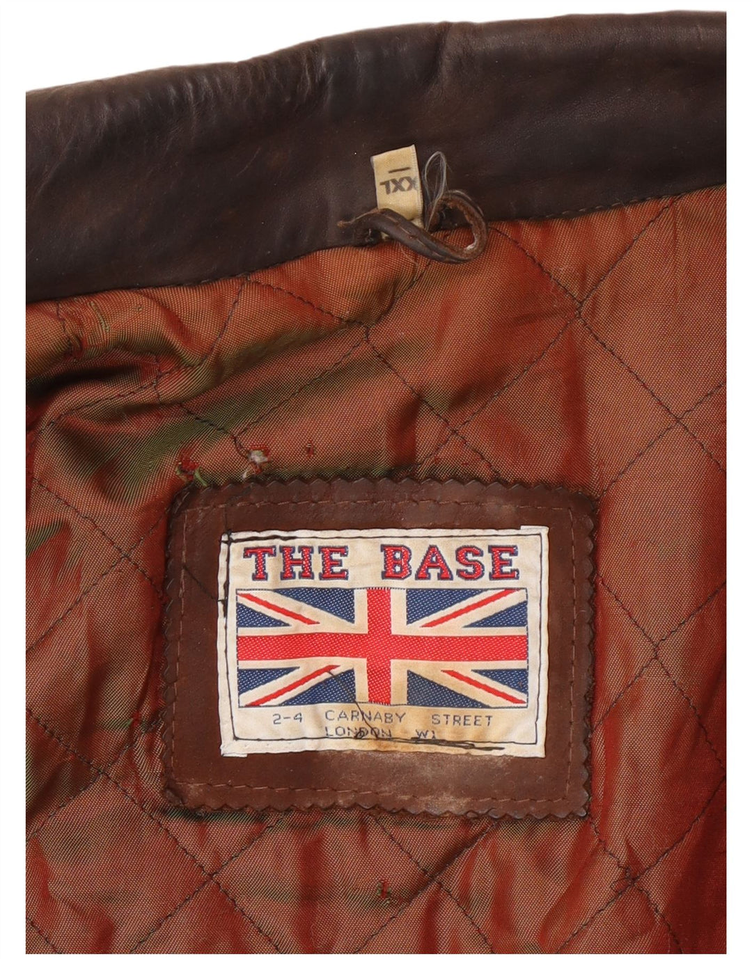 Giacca in pelle vintage da uomo UK 44 2XL Marrone