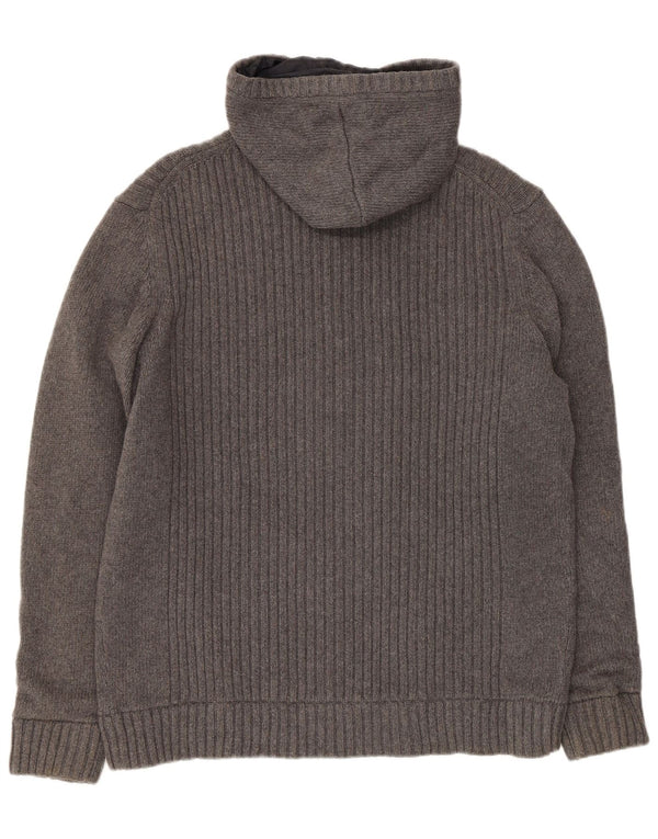 Giacca reversibile in maglia con cappuccio da uomo Massimo Dutti UK 42 XL Grigio