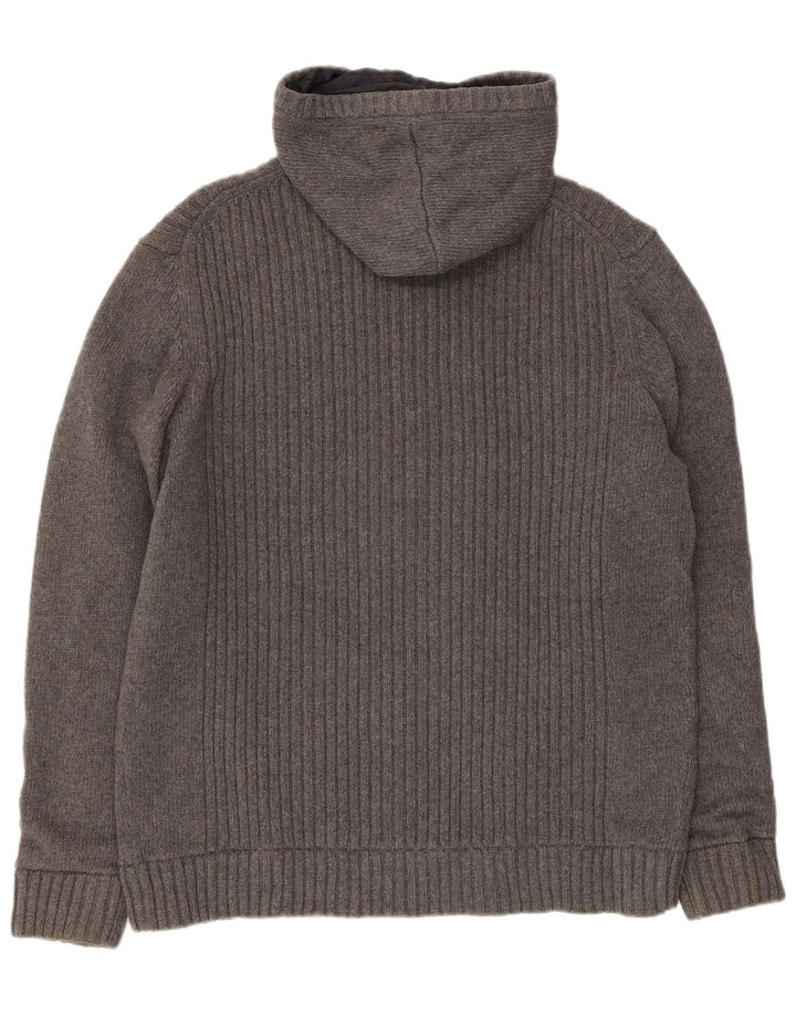 Giacca reversibile in maglia con cappuccio da uomo Massimo Dutti UK 42 XL Grigio