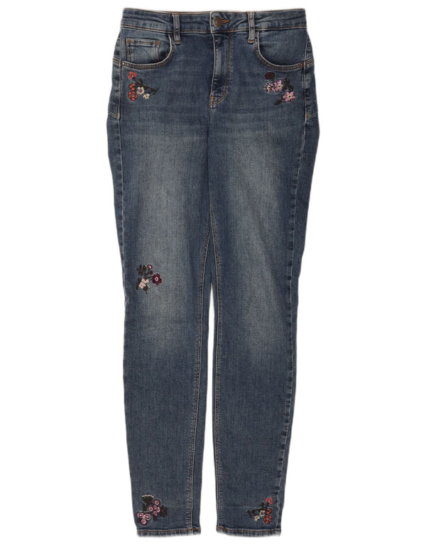 Jeans skinny a vita alta da donna Desigual EU 40 medio W26 L30 blu floreale
