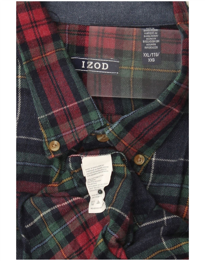 Camicia in flanella da uomo IZOD 2XL in cotone a quadri blu navy