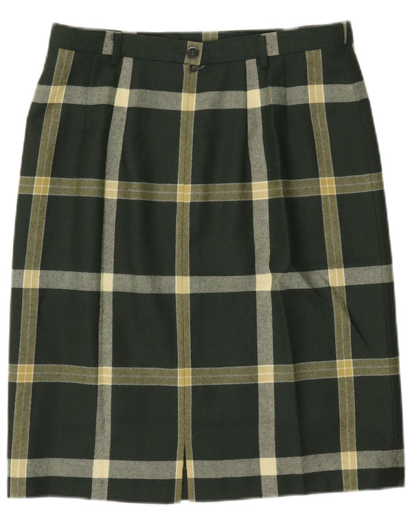 Gonna dritta da donna Mondi EU 40 media W30 lana scozzese verde