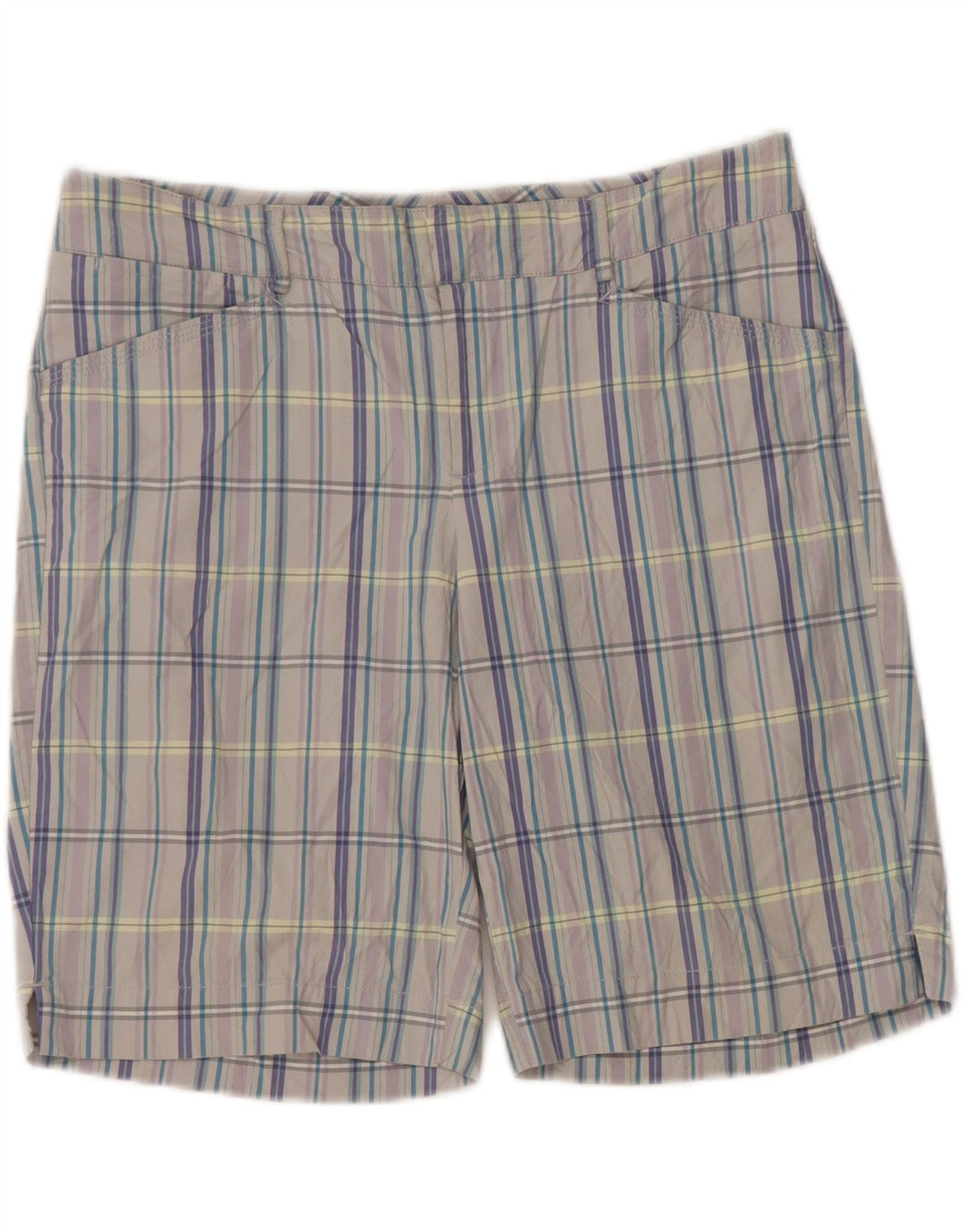 DOCKERS Pantaloncini casual da donna US 8 Medium W34 Cotone a quadri grigi