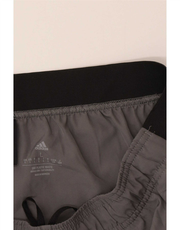 Pantaloncini sportivi Adidas Aeroready da uomo grandi in poliestere color block grigio