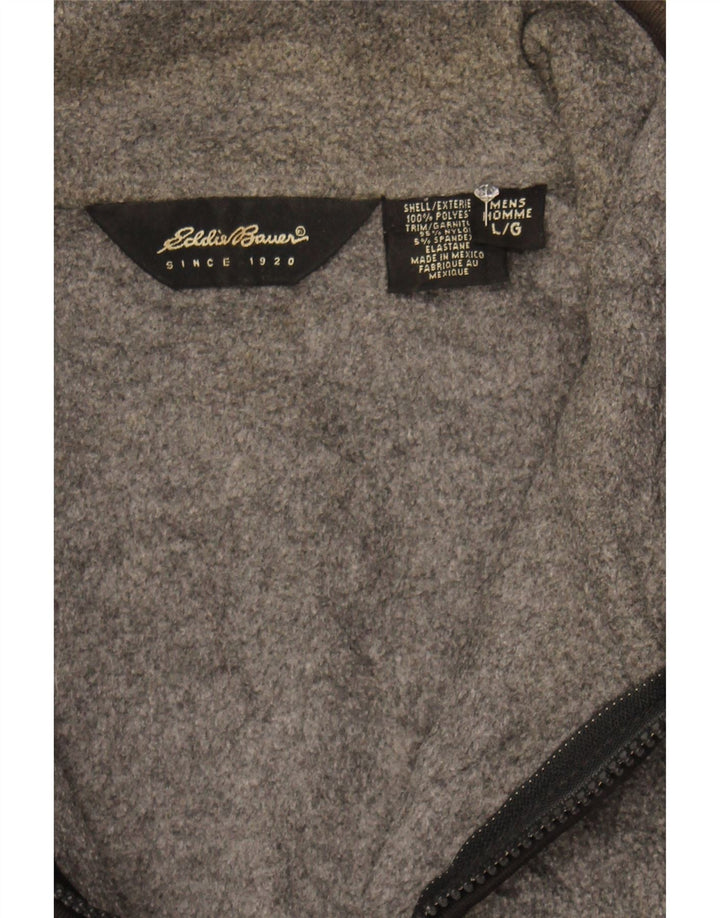 EDDIE BAUER Mens Fleece Gilet UK 40 Large Grey Polyester Vintage Eddie Bauer and Second-Hand Eddie Bauer from Messina Hembry 