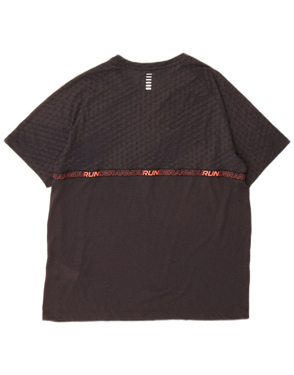 T-shirt grafica da uomo Under Armour Heat Gear Top grande nero geometrico