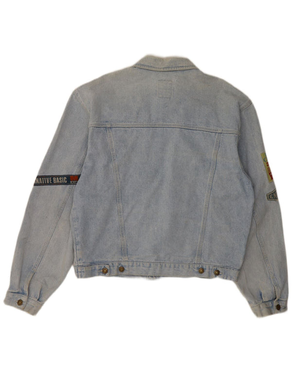 Movi Mento Giacca in denim grafico da uomo UK 42 XL Cotone blu