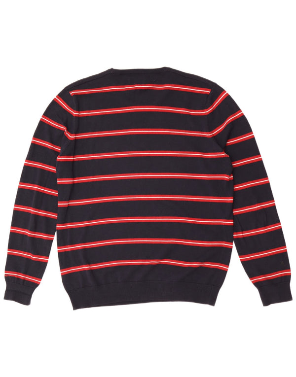 Maglione da uomo girocollo Ben Sherman in cotone a righe grandi blu navy