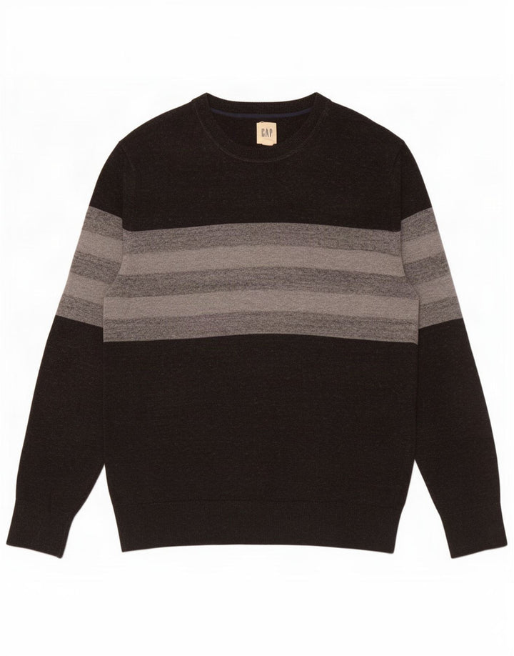 Maglione maglione girocollo da uomo Gap piccolo in cotone a righe nere