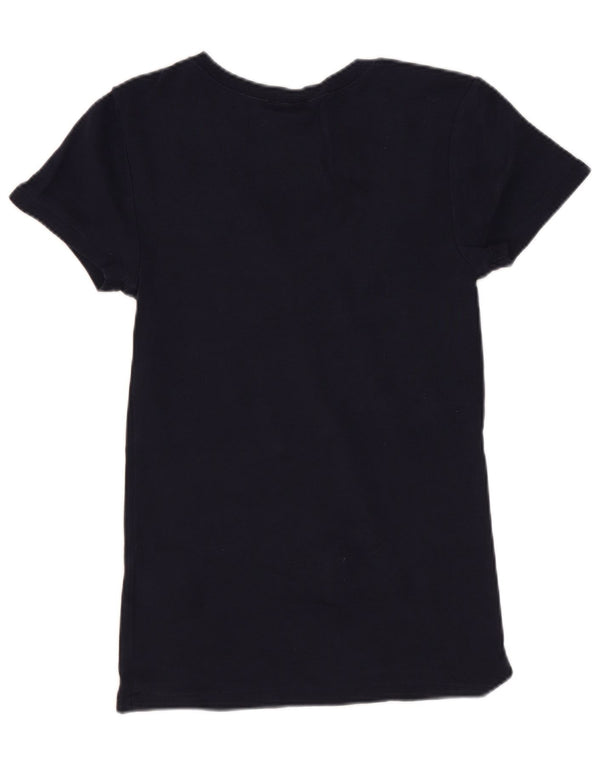 Polo Ralph Lauren T-shirt da donna Top UK 8 Small in cotone blu navy