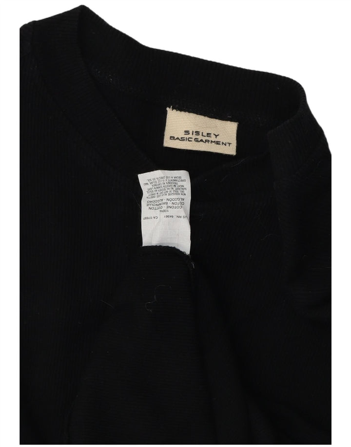 Top Uomo Sisley Manica Lunga Cotone Nero Medio