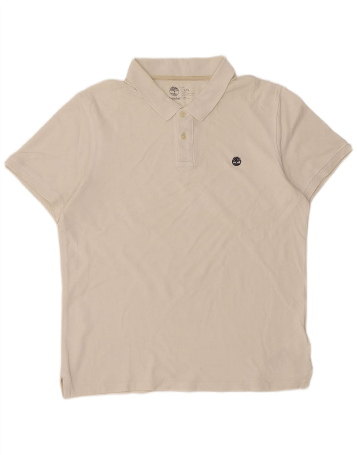 Polo da uomo slim fit TIMBERLAND grande in cotone bianco