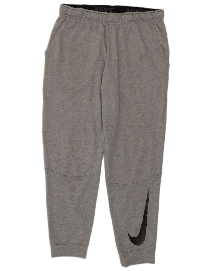 Pantaloni da tuta con grafica Nike Dri Fit da uomo, pantaloni da jogging, grandi, in poliestere grigio