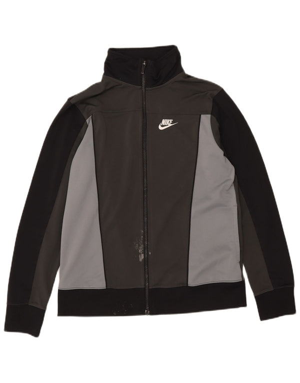 Giacca superiore della tuta da ragazzo Nike 13-14 anni XL Poliestere color block grigio