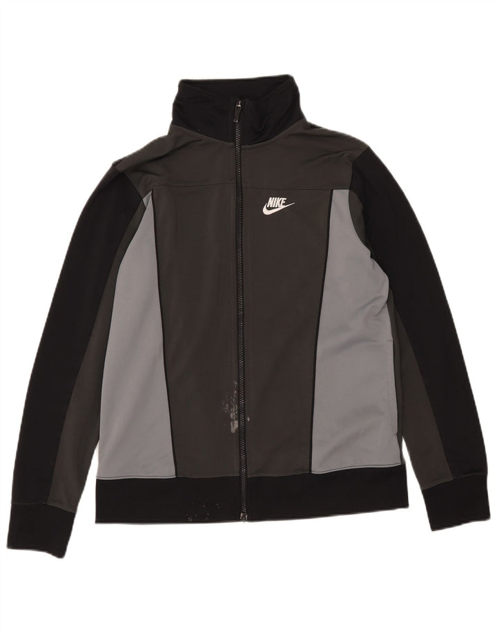 Giacca superiore della tuta da ragazzo Nike 13-14 anni XL Poliestere color block grigio