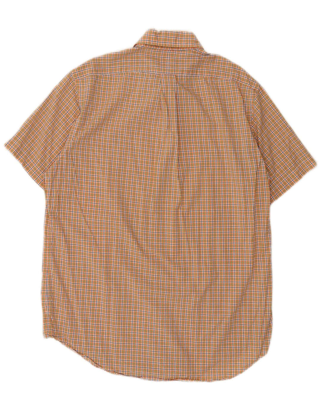 Camicia a maniche corte da uomo Ralph Lauren in cotone a quadri arancione medio