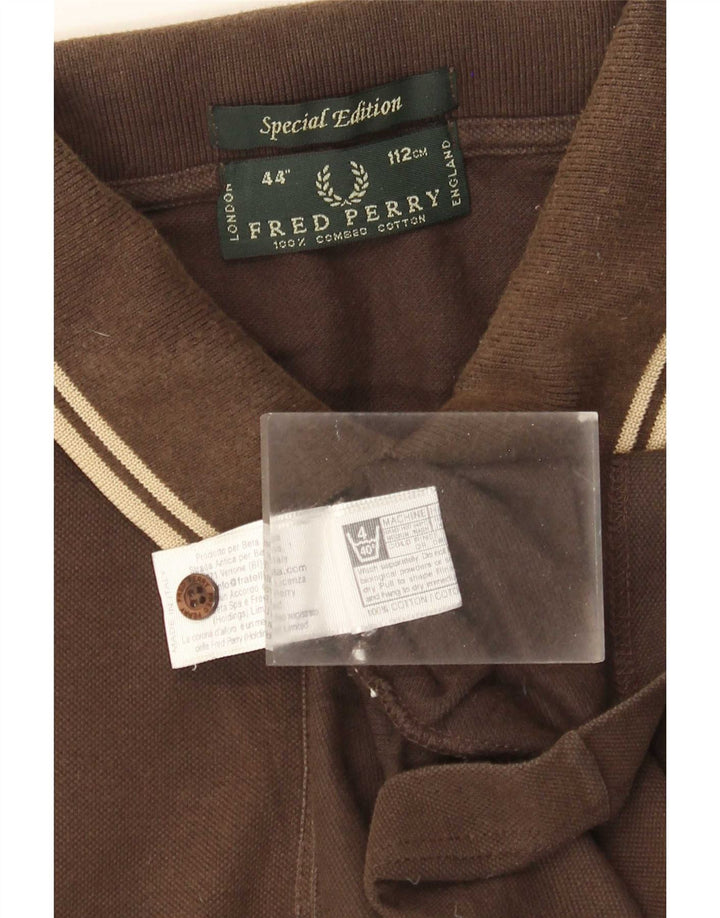 Polo Fred Perry da uomo in edizione speciale, grande, in cotone marrone