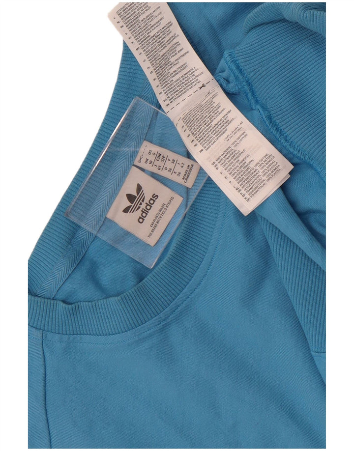 Felpa oversize a maniche corte da donna Adidas UK 10 Small Blu