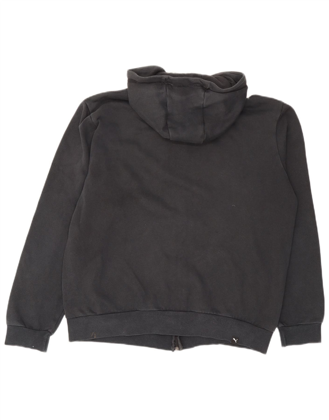Felpa con cappuccio e zip grafica da uomo Puma grande in cotone grigio