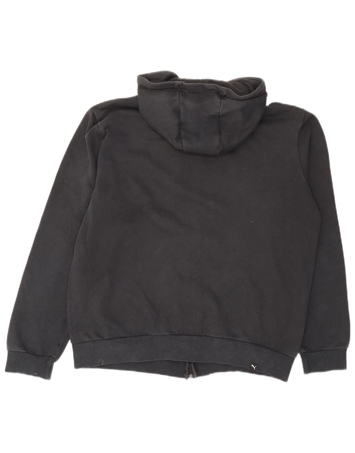 Felpa con cappuccio e zip grafica da uomo Puma grande in cotone grigio