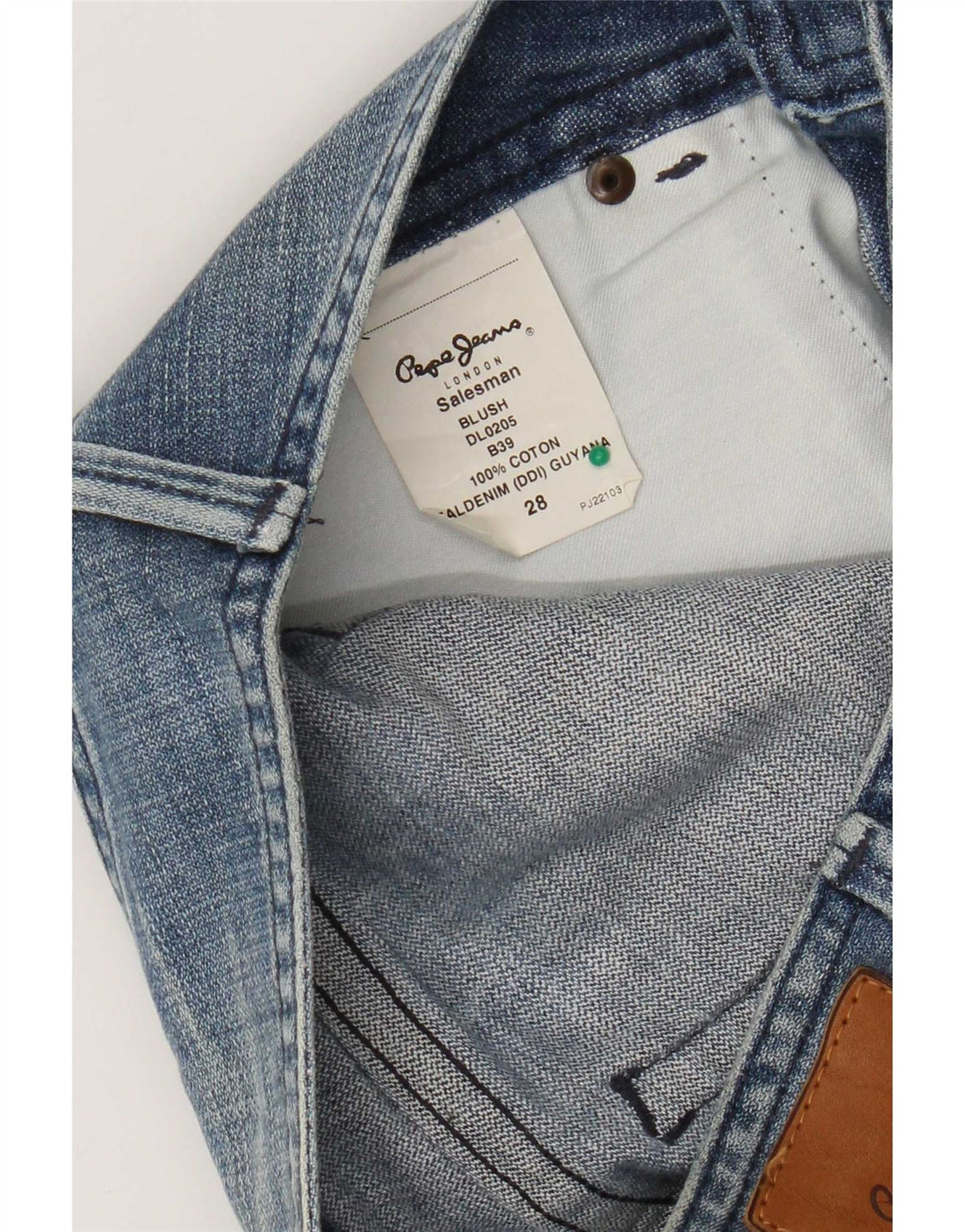 PEPE Jeans Donna Dritto W28 L34 Blu Cotone