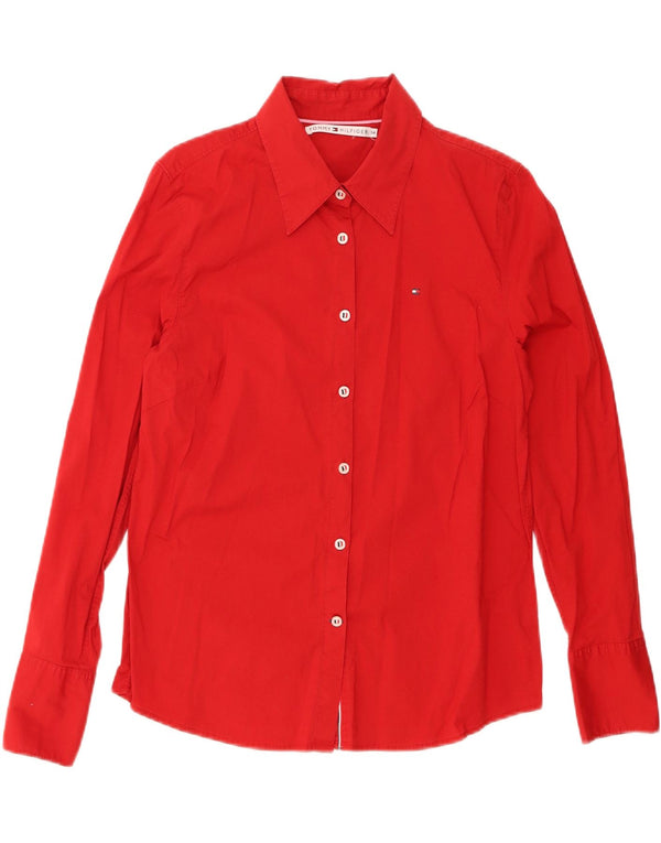 Camicia da donna Tommy Hilfiger UK 14 grande cotone rosso