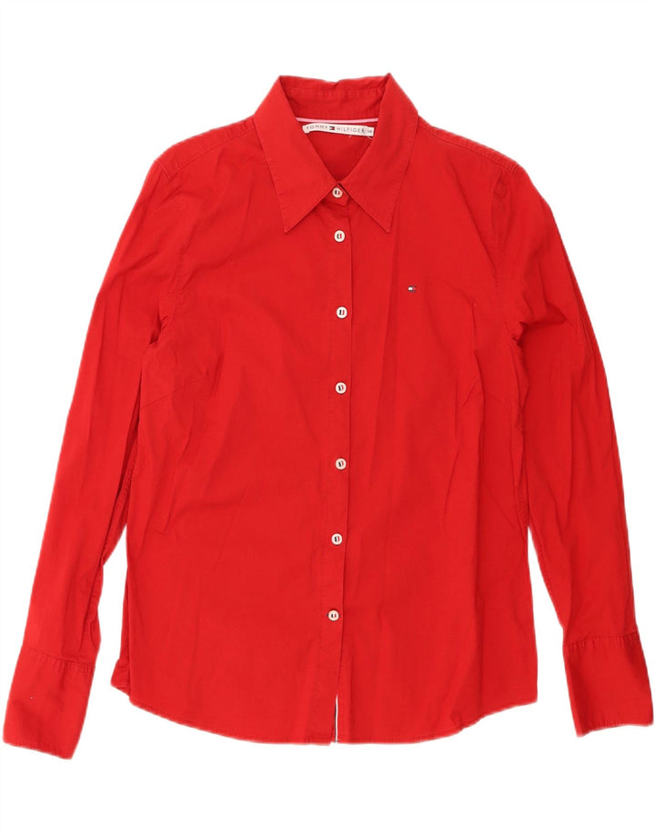 Camicia da donna Tommy Hilfiger UK 14 grande cotone rosso