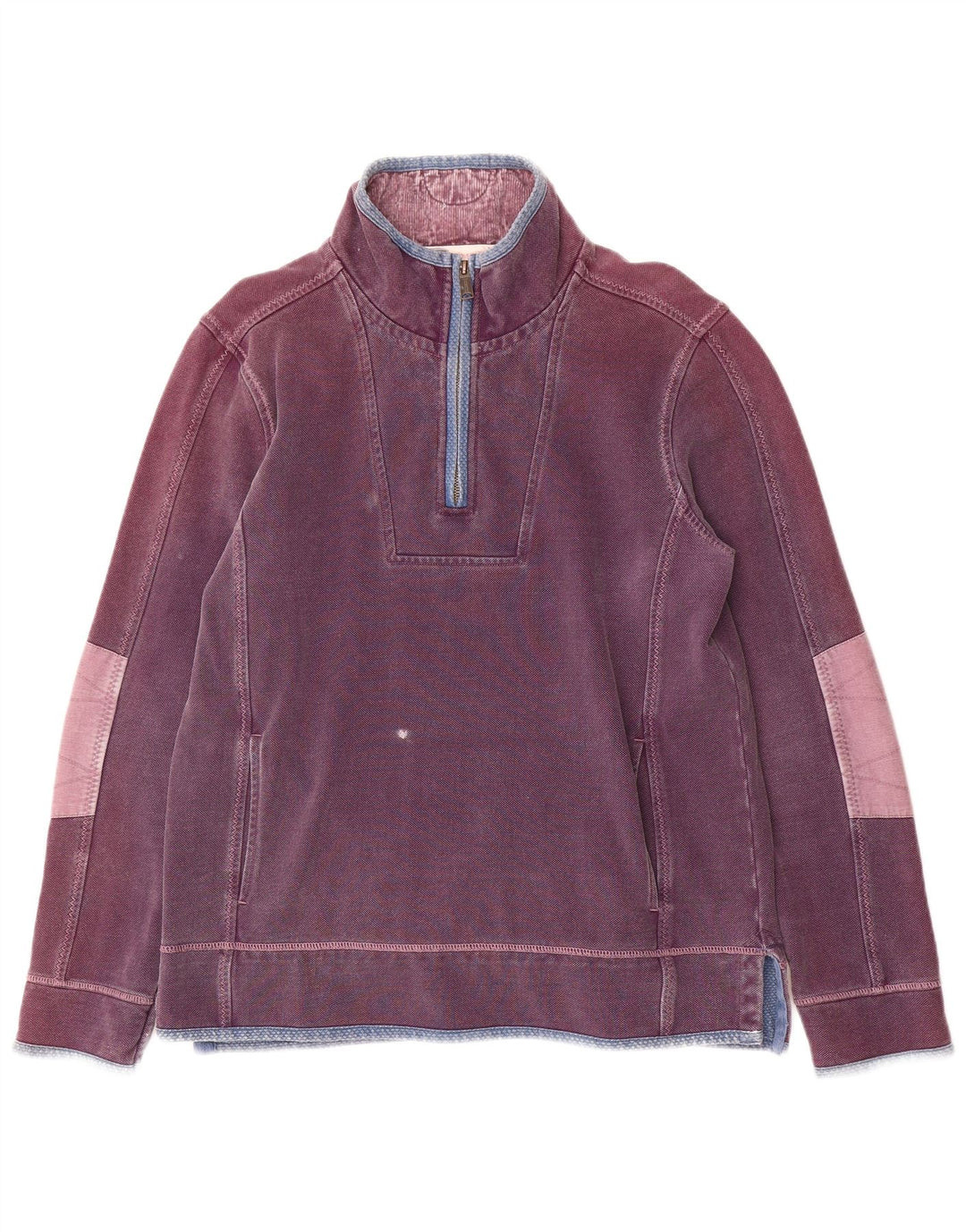 Felpa da uomo con collo con zip Fat Face Maglione cotone viola medio
