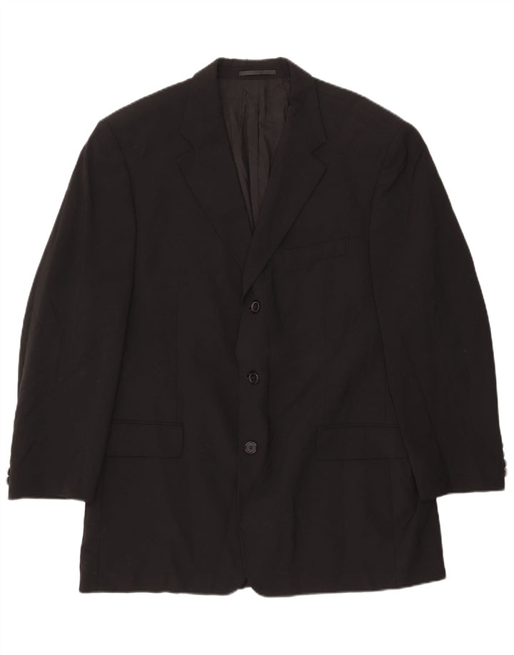 Giacca blazer da uomo a 3 bottoni HUGO BOSS EU 54 2XL lana nera