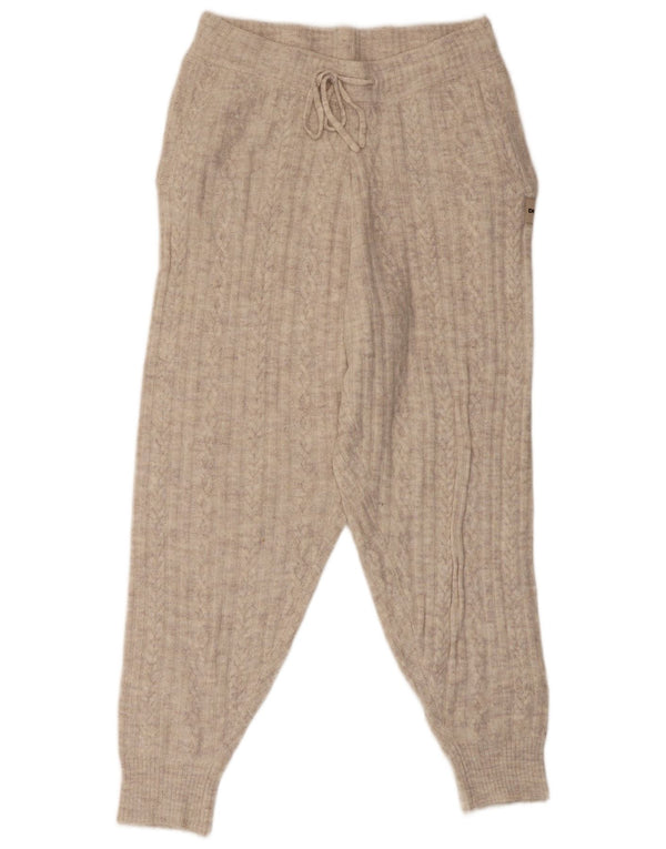 Dkny Pantaloni da jogging da donna in maglia Pantaloni casual medi W30 L27 Beige screziato