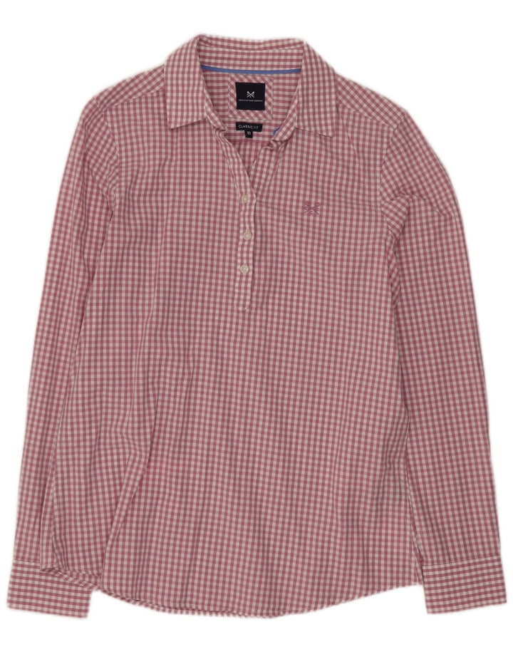 Crew Clothing Camicia pullover da donna dalla vestibilità classica UK 10 Piccolo percalle viola