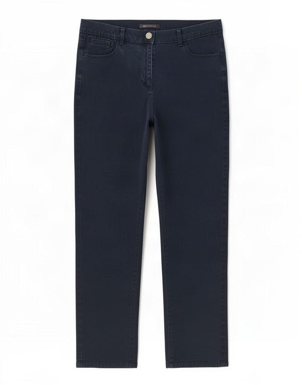 Jeans dritti da donna Marks & Spencer UK 12 medio W30 L29 cotone blu navy