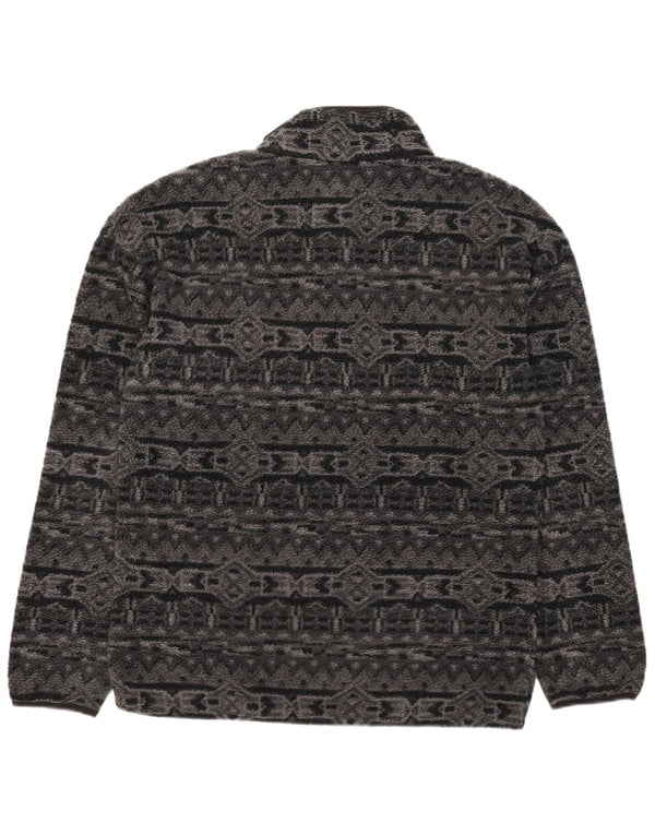 Maglione in pile da uomo Columbia con bottone e collo in poliestere geometrico grigio medio