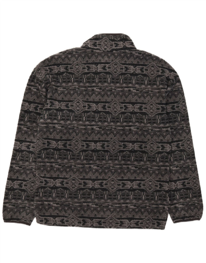 Maglione in pile da uomo Columbia con bottone e collo in poliestere geometrico grigio medio