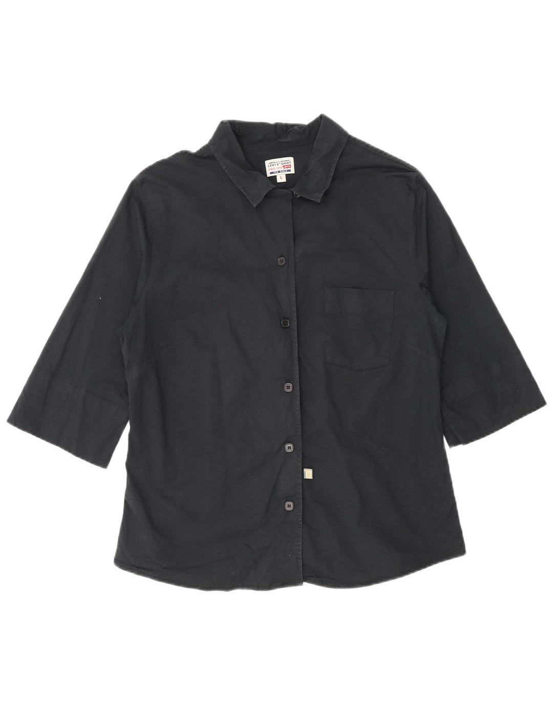 Camicia a maniche a 3/4 da donna Levi's UK 14 Large in cotone nero