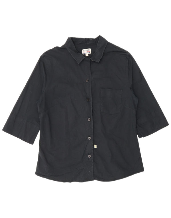 Camicia a maniche a 3/4 da donna Levi's UK 14 Large in cotone nero