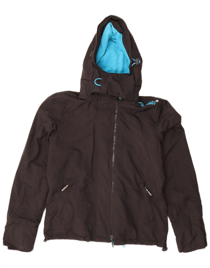 Giacca a vento con cappuccio da uomo Superdry Windcheater UK 38 media nera