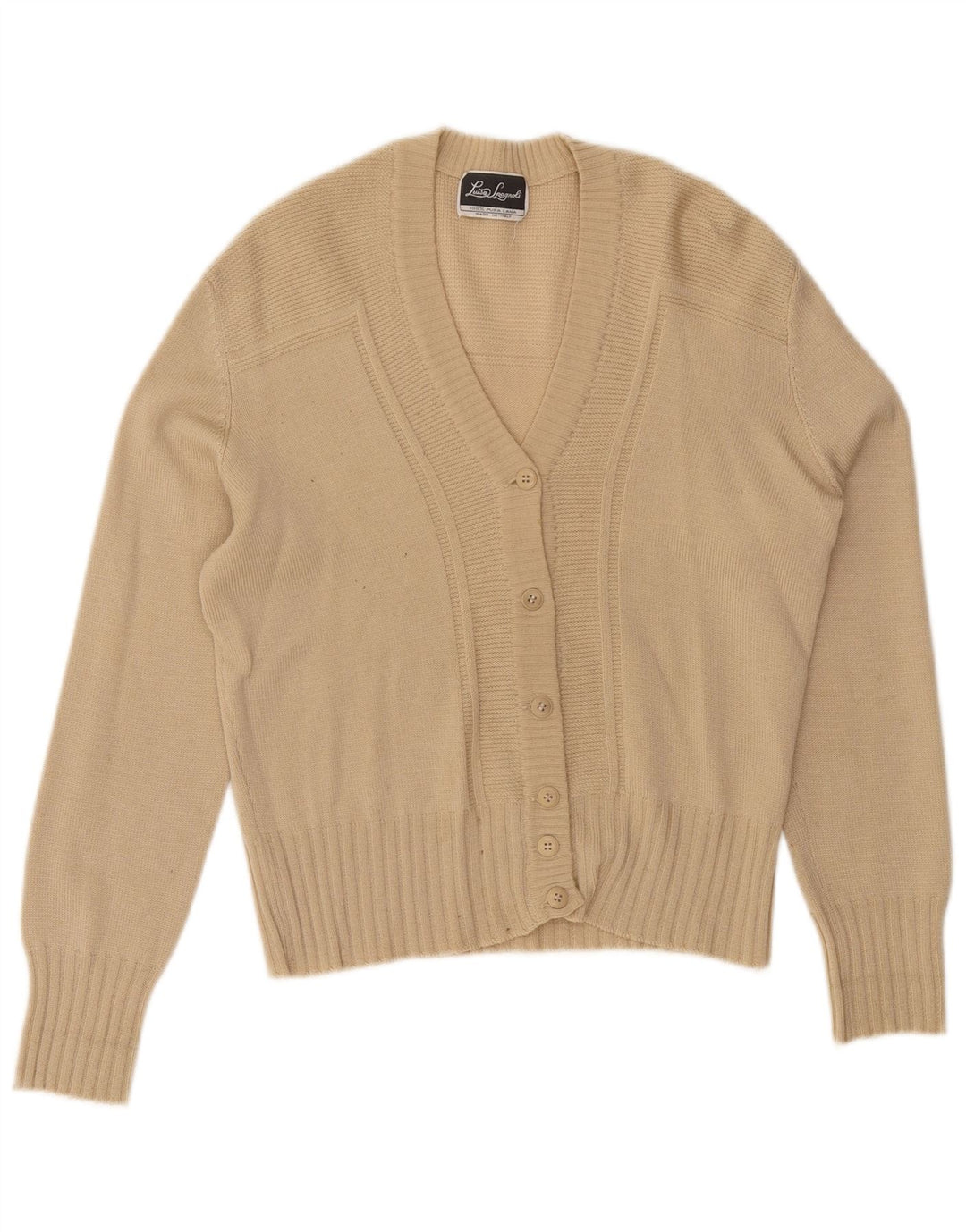 Maglione cardigan da donna Luisa Spagnoli UK 12 Lana beige medio