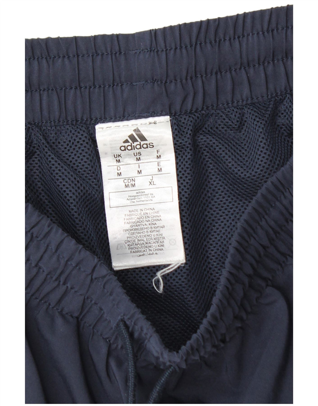 Pantaloncini sportivi da uomo Adidas medi in poliestere blu navy